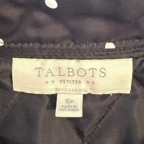 Talbots Outlet Black Light weight Quilted Polka Dot Vest SP Fall Layer Cozy