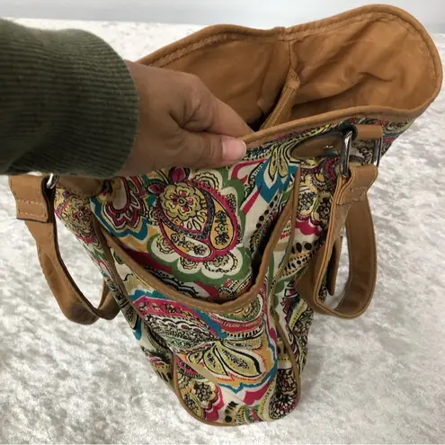 Y2k paisley shoulder handbag purse cotton & linen blend