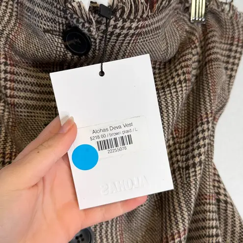 NWT Alohas Deva Houndstooth Strapless Vest Brown Size L