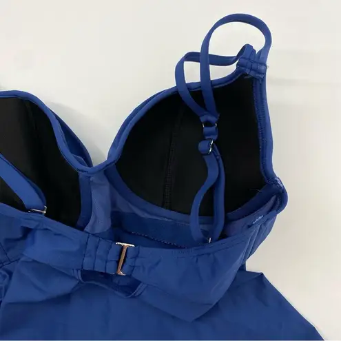 BIRDSONG BARE NECESSITIES NWT Dori Underwire Wrap Tankini Top Size 32DD Blue