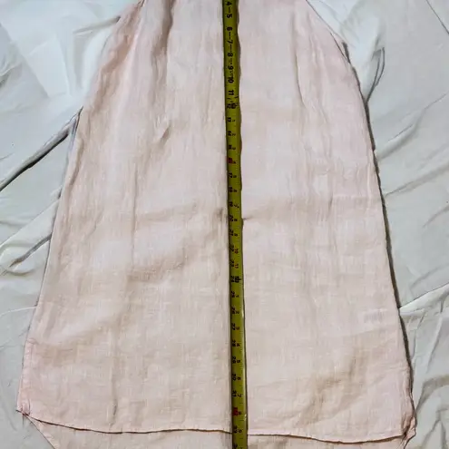 St. Tropez West Blush Pink 100% Linen Halter Shift Dress Small