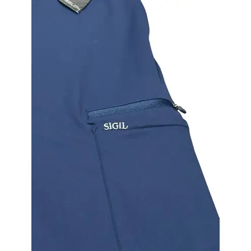 Sigil Joggers Pants Unisex Size Med Navy Blue Scrub Bottoms Athletic Tapered Leg