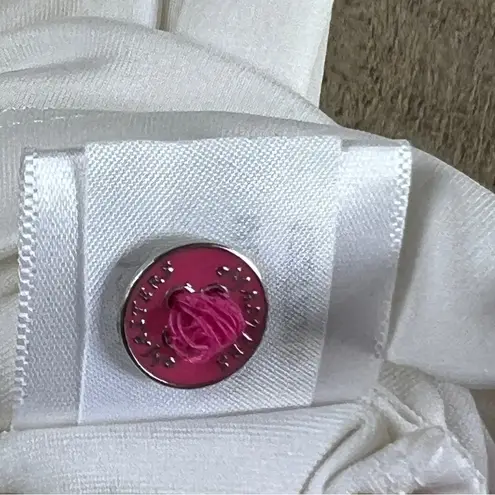 Magnolia Lane Tech 50+ UPF White Medium Polo w/Pink Trim