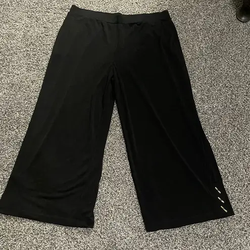 Susan Graver New Black Wide-Leg Pants With Pockets M