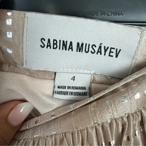 Sabina Musáyev x Anthro Cassia Shine Midi Skirt Size 4 Gold