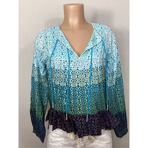 Raga New. boho blue tiered top. Medium. Retails $139