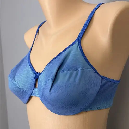 Vassarette Vintage  Bra Size 36C Y2K 90s 75-020 Blue Snake Print Unlined Nylon