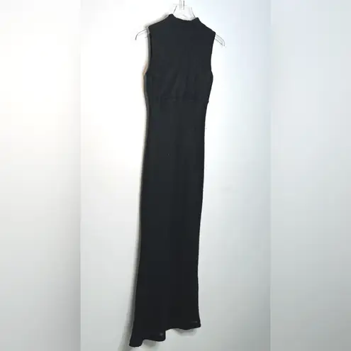 La Perla Black Maxi Mohair Wool Blend Sleeveless Sheath Dress Size 42