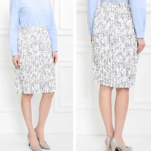 Brooks Brothers Red Fleece Floral Pleated Skirt