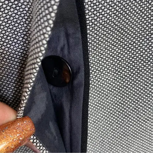 Nicola Italian Dot Matrix Single Breasted Blazer Black White 10 Hidden Button