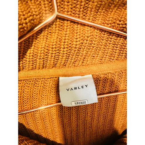 Varley Orange Knit Quarter Zip Long Sleeve Oversized Sweater size Large