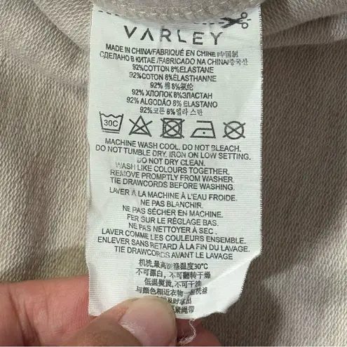 Varley Medium Beige Atlas Pullover Sweatshirt Zipper Sides Comfort Athleisure