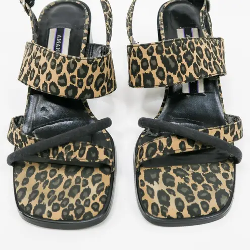 Amanda Smith Vintage 90s Cheetah Print Square Toe Heels