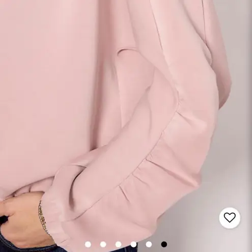 Evereve Mariana Sleek Pullover Crewneck Ruffle Sleeve Blush Pink Women’s Medium