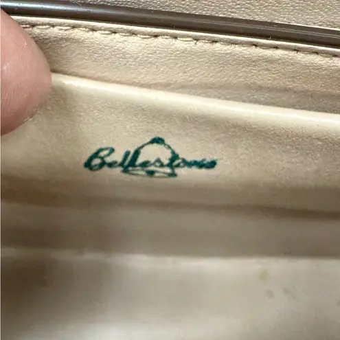 Vintage 50/60s Bellestone brown alligator leather clasp frame purse