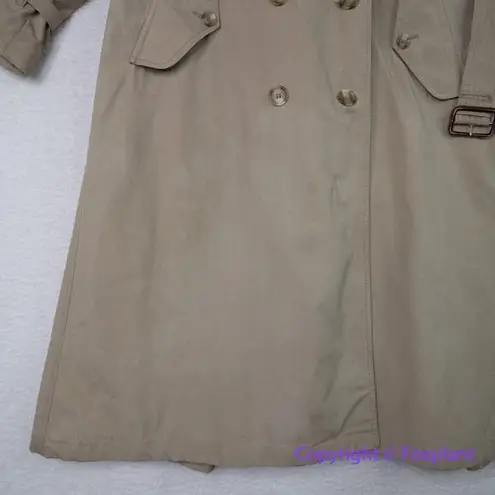 Vintage Charles Klein *flawed" womens trench coat double breasted, size 6 Brown