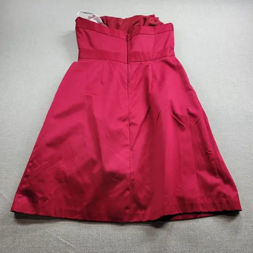 David's Bridal  Womens Dress Size 8 Pink Strapless Satin Mini Cocktail Party NEW