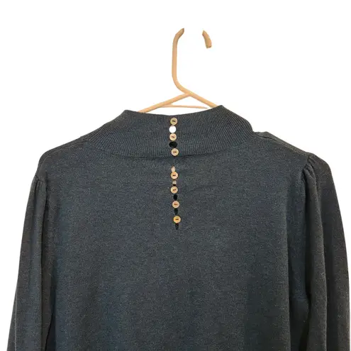 Molly Bracken Navy Blue Casual Long Sleeve Pullover Mock Neck Sweater Large