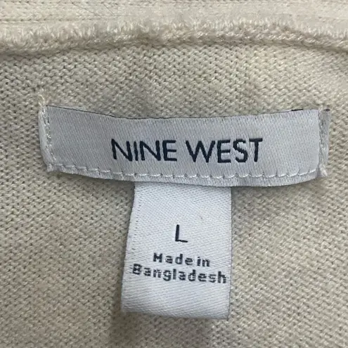 Nine West  size L Women's Cream Cardigan Sweater