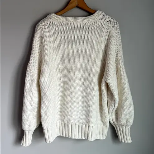 STAUD Blake Oversized Cardigan in Ivory Small