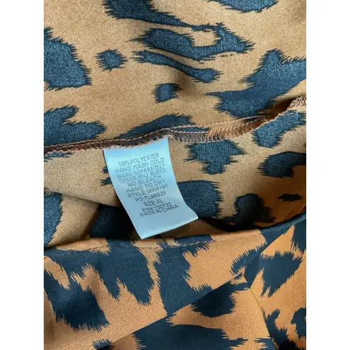 Umgee  Size XL Animal‎ Print V- Neck  Tunic Boho Lightweight Blouse Dress