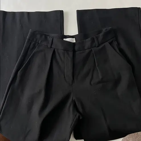 Velvet by Graham & Spencer Leona High Rise Wide Leg Trouser Pants Pockets 6 $229 Black