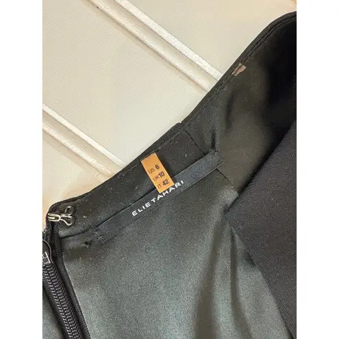 Elie Tahari Sheath Dress Black Sleeveless Knee Length LBD Career Workwear Size 6