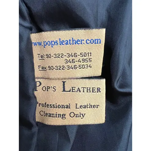 Men's Genuine Leather Jacket Black Zip Up Thinsulate L Made in Turkey Size L