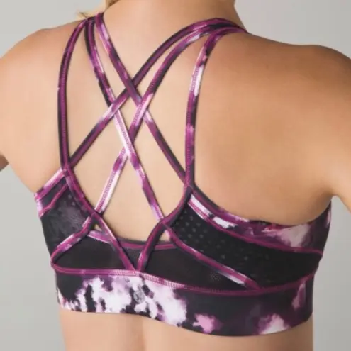 Lululemon  Strap It Like It's Hot Mini Blooming Pixie Raspberry Multi Black Bra S