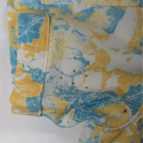 Stio Top Outdoor Biking Camp Hiking Button Down Short Sleeve Yellow Blue Women S Size undefined