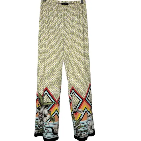 Melissa Paige Palazzo Pants Size S Boho Geometric Floral Tropical Print Stretch
