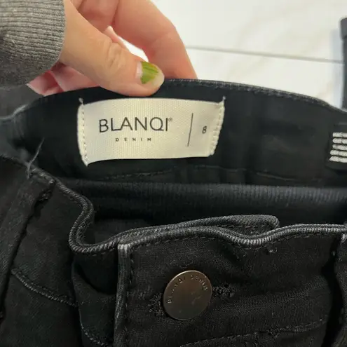 BLANQI Denim Black Skinny Jeans with knit band size 8