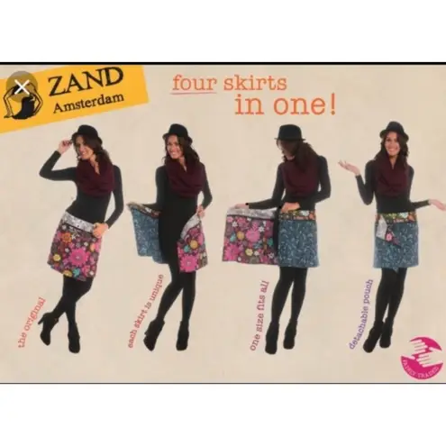 ZAND Amsterdam NWT Convertible Wrap Skirt Bohemian Patchwork Floral One Size Red Size undefined