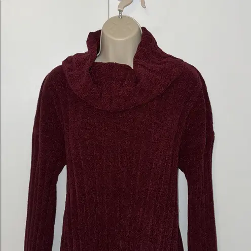 89th & Madison Ribbed Chenille Turtleneck Sweater Plum Women’s Large L Purple