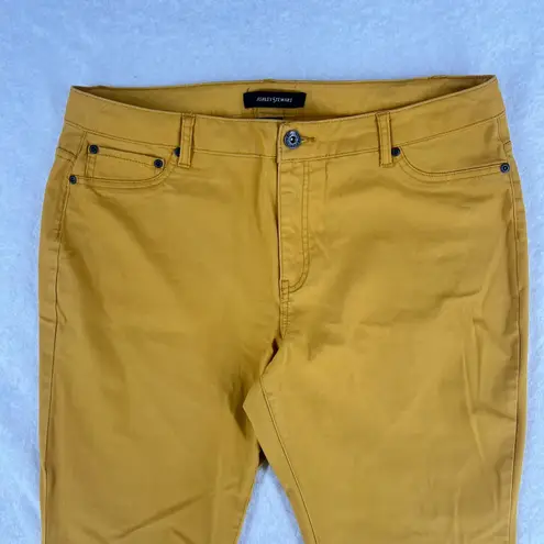 Ashley Stewart Jeans Womens 14 Mustard Denim Cotton Stretch High Rise Skinny Leg