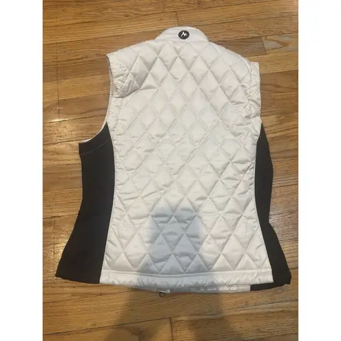 Marmot Kitzbuhel Quilted Vest Fitted Collared S Petite Cream Black Full Zip