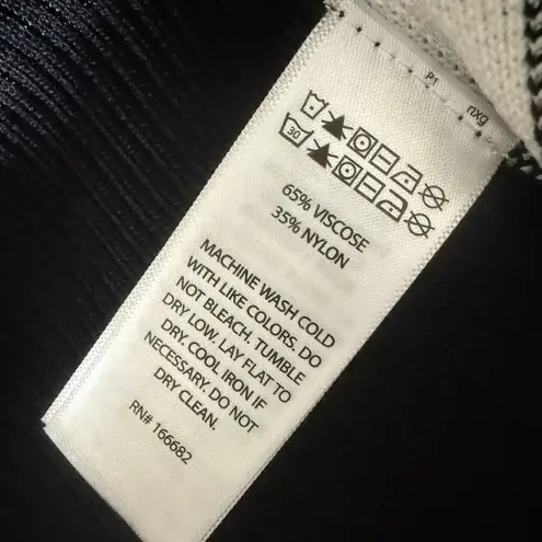 HOUSE of HARLOW 1960 | Black Rib Knit Flare Pants with White Stripe | Small