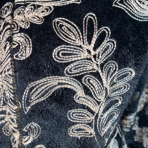 Goldie faux fur embroidered bomber jacket black/gold size XS womens