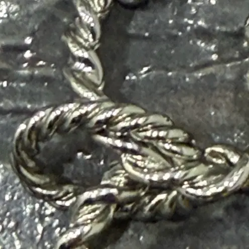 Silver Chunky Tone Rope Link Chain Necklace Modern Minimalist thumbnail 6