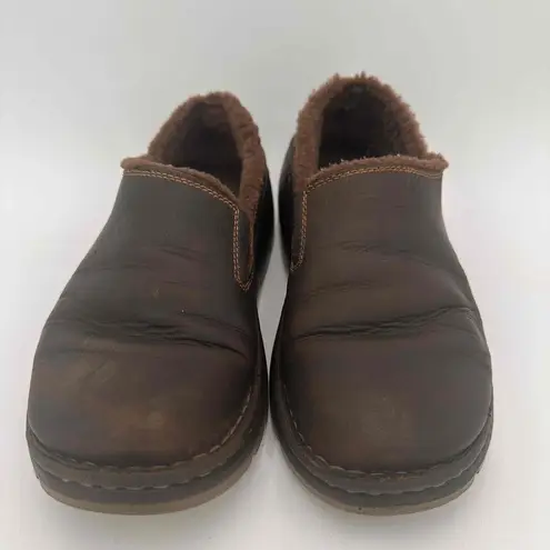 Chacos CHACO Brown Leather Slip-On Fur Lining Zaagh Baa Shoes Size 7