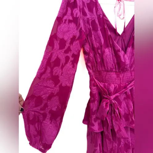 Band of the Free KISS ME FUCHSIA PEPLUM
MINI DRESS, faux wrap front, V back Pink Size M