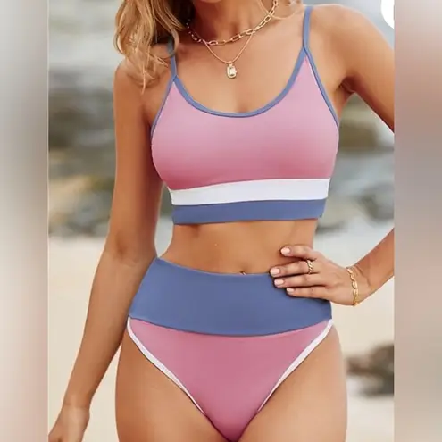 Adisputent Womens High Waisted Bikini Crop Top Sporty 2