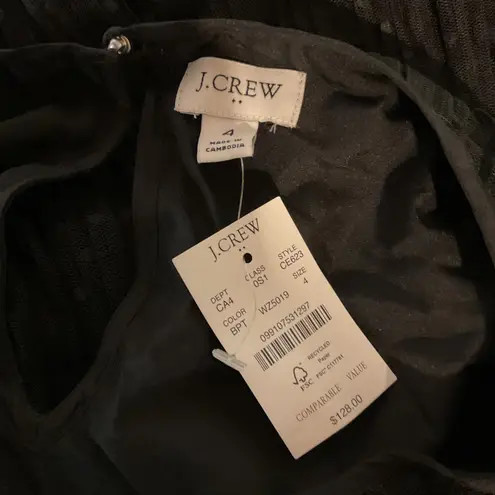 J.Crew Pleated Swiss Dot Puff Sleeve Lace Layered A