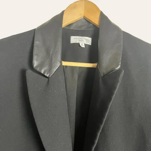 Waverly Grey Hudson Black Leather Trim Single Breasted Car Coat Size M Size M