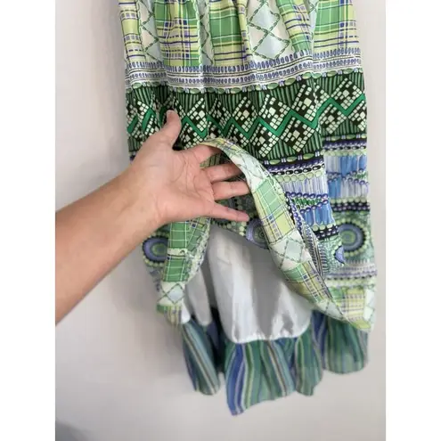 Kay Unger Women's 100% Silk Mixed Print Halter Dress Size 2 Multiprint Party