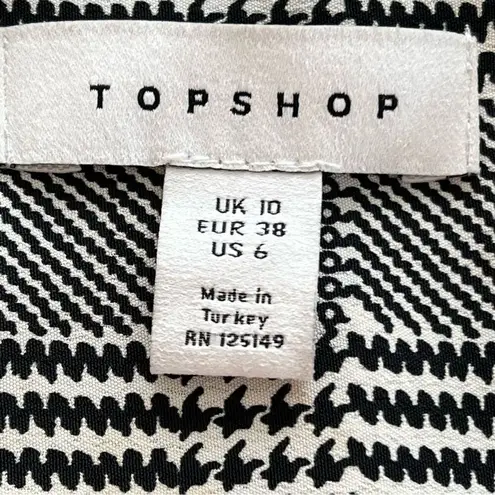 Topshop  Houndstooth Long Sleeve Button Down Shirt size 6