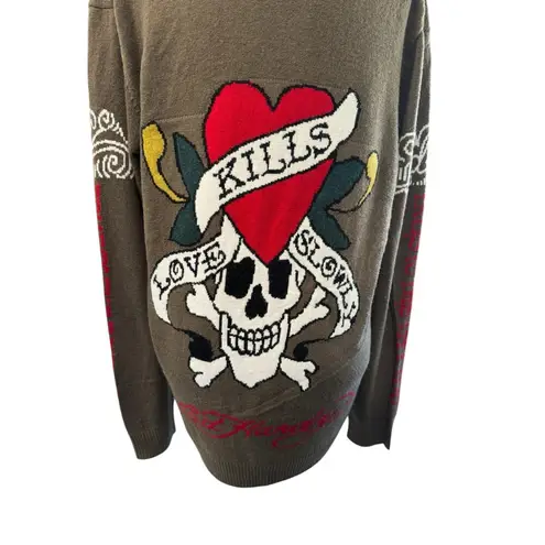 Ed Hardy NWT! Love Kills Slowly Lambswool/Alpaca Blend Sweater - XL (Unisex)