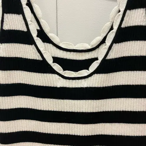 Mango  black and white stripe knit tank top