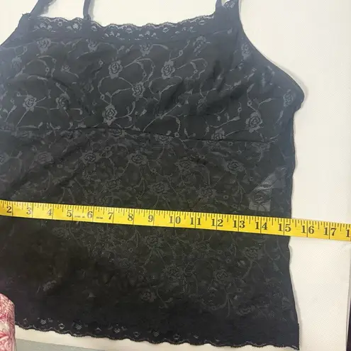 Vassarette Camisole Lingerie Black Top Lace Lined Sexy Dark Goth Witch Size 42