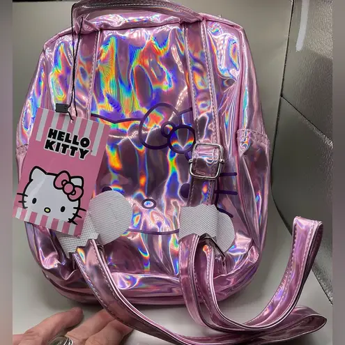 A New Rare HTF Sanrio Hello Kitty Iridescent Mini Deluxe Backpack Multi Color Pink thumbnail 2